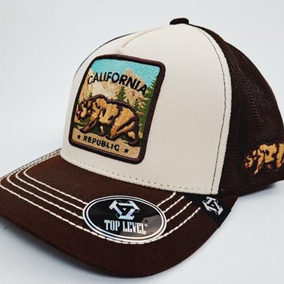 Retro Outdoors Bear California Republic Curved Bill Embroidered Patch Cap Hat main image 5